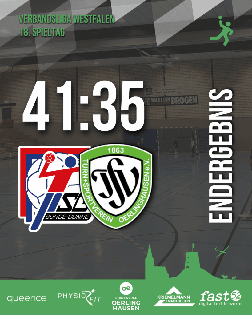 41:35 Niederlage beim Tabellenzweiten SG Bünde-Dünne!