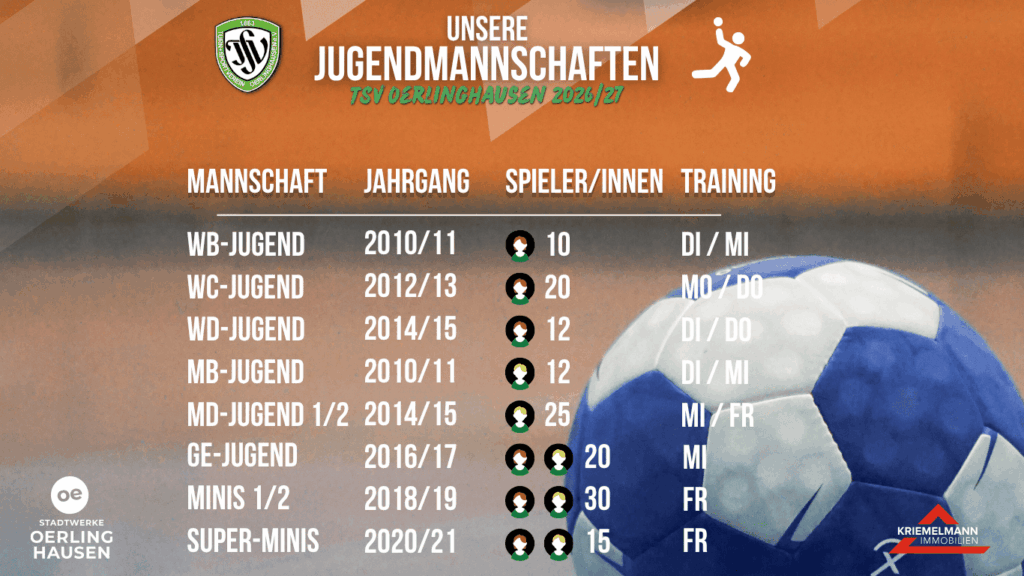 TSV Handball Jugendmannschaften 26/27