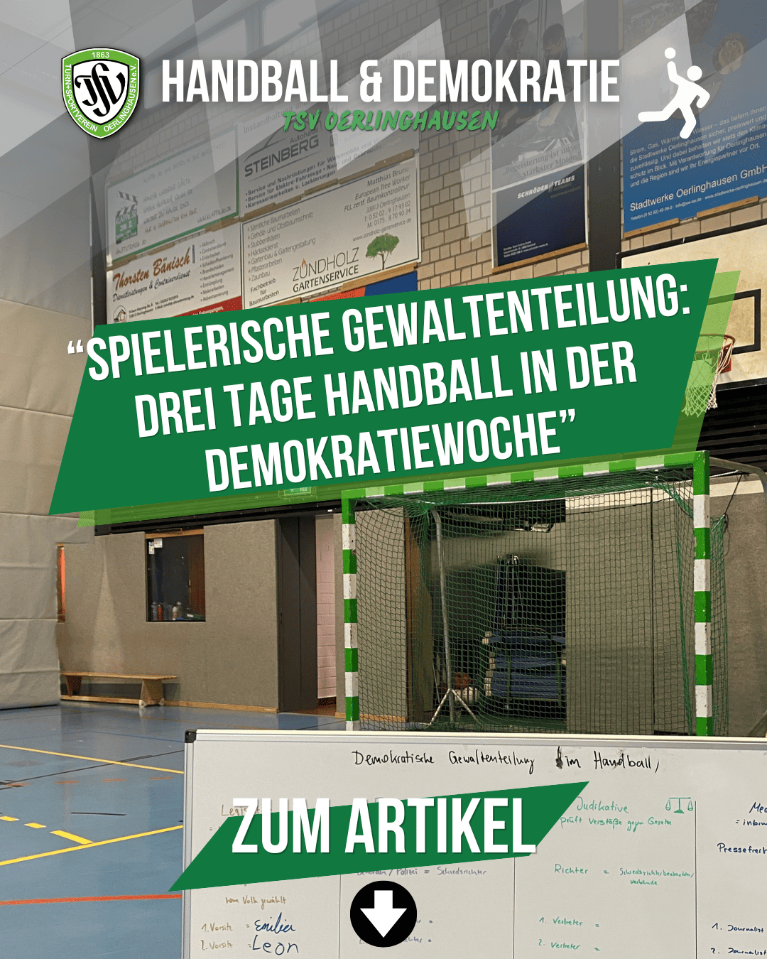 Spielerische Gewaltenteilung: Drei Tage Handball in der Demokratiewoche